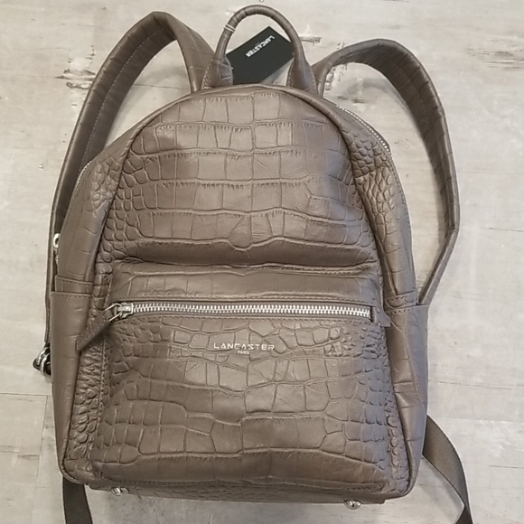 💕LANCASTER PARIS💕 Embossed Crocodile Backpack - Picture 7 of 16